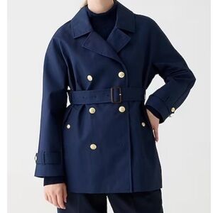 J. Crew Women’s Short trench coat BJ979 Navy Blue
